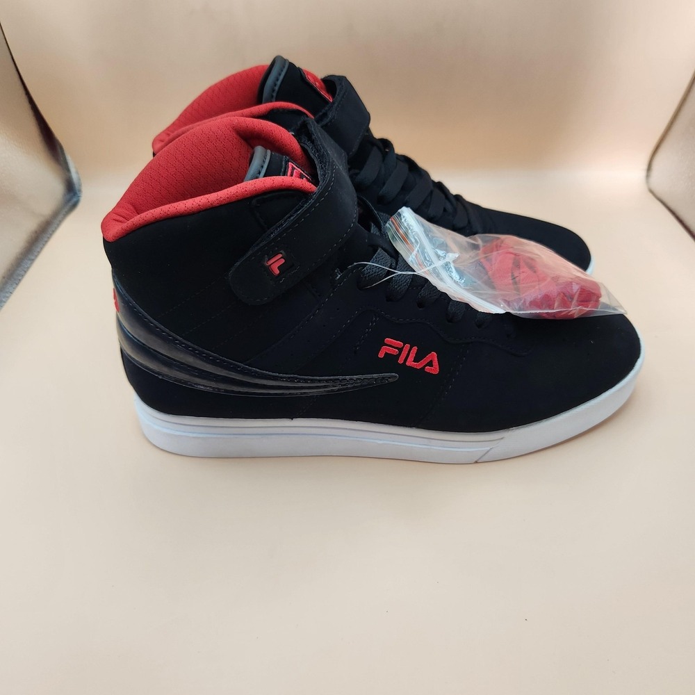 Fila VULC 13 Shoes Mens Size 7 Black Red High Top Sneakers 3CM00021-014